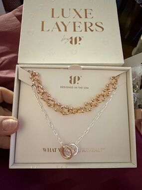 Luxe Layers By BP Two-Tone Layered Necklace - Rose Gold & Silver